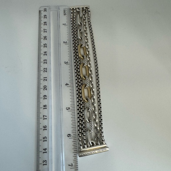 David Yurman
Multi Row Chain Bracelet in Silver with 18K Gold, 29mm - Picture 9 of 10